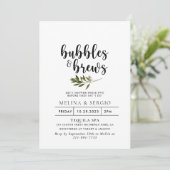 Invitation Botanique Green Bubbles & Brews Bridal douche (Debout devant)