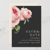 Invitation Botanique | Gris rose Vintage SAVE LA DATE (Devant / Derrière)