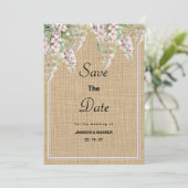 Invitation Botanique ivoire rustique menthe rose Sauver la da (Debout devant)