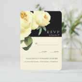 Invitation Botanique | Jaune noir Vintage Mariage repas RSVP (Debout devant)