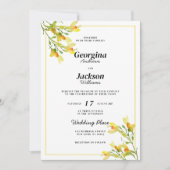 Invitation Botanique jaune orangé vert mariage fleuri (Devant)