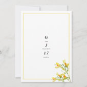 Invitation Botanique jaune orangé vert mariage fleuri (Dos)