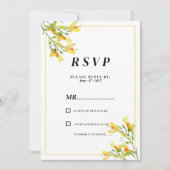 Invitation Botanique jaune orangé vert printemps floral RSVP (Devant)