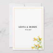 Invitation Botanique jaune orangé vert printemps floral RSVP (Dos)