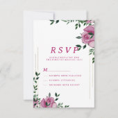 Invitation Botanique lilas vert or rose floral RSVP (Devant)
