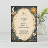 Invitation Botanique Lunaire Vintage Céleste (Debout devant)