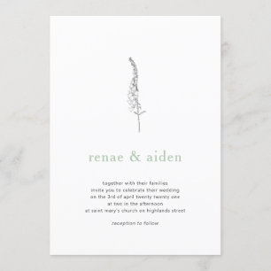 Invitation botanique, mariage floral minimal