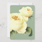 Invitation Botanique | Mariage Vintage Jaune Sage (Dos)