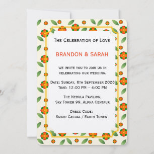 Invitation Botanique minimaliste à fleur d'oranger