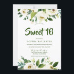 Invitation Botanique moderne Blanc Floral Spring Sweet 16<br><div class="desc">Moderne Botanique Blanc Floral Spring Sweet 16 Invitation Voir la collection correspondante en Niche et Nest Store</div>