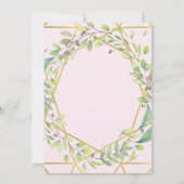 Invitation Botanique moderne | Blush et Faux Gold Mariage (Dos)