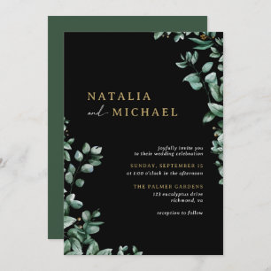 Invitation Botanique moderne d'Eucalyptus Mariage Moody noi