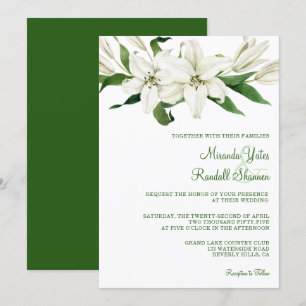 Invitation Botanique moderne Mariage blanc