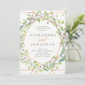 Invitation Botanique moderne | Mariage d'apparence cuivre (Debout devant)