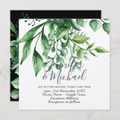 Invitation Botanique moderne Mariage manuscrit Kraft (Devant / Derrière)
