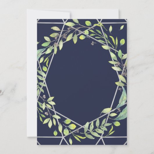 Invitation Botanique moderne | Mariage Silver Look (Dos)