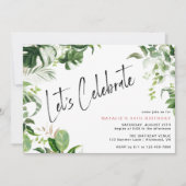 Invitation Botanique moderne | Thème tropical Anniversaire ad (Devant)