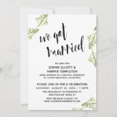 Invitation Botanique Nous Nous Sommes Mariés Typographie Mari (Devant)
