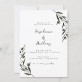 Invitation Botanique Olive Branch Feuille Mariage italien (Devant)