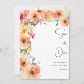 Invitation Botanique orange jaune floral d'été Enregistrer la (Devant)