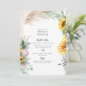 Invitation Botanique Pampas Sunflower Peony BridalDouche Bota (Debout devant)