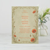 Invitation Botanique Poppy Vintage (Debout devant)
