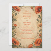 Invitation Botanique Poppy Vintage (Devant)