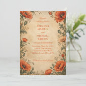 Invitation Botanique Poppy Vintage (Debout devant)
