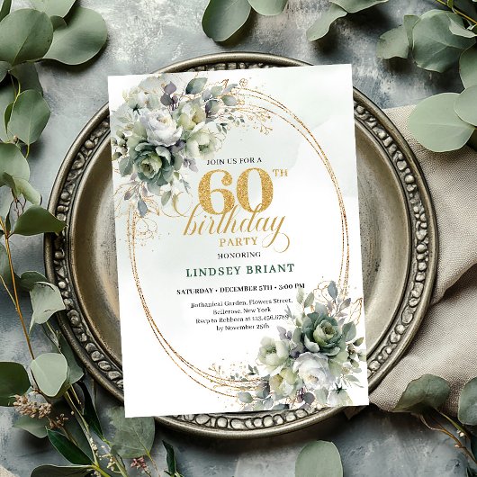 Invitation botanique pour 60e anniversaire dans le