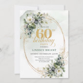Invitation Botanique pour 60e Anniversaire Vert Po (Devant)