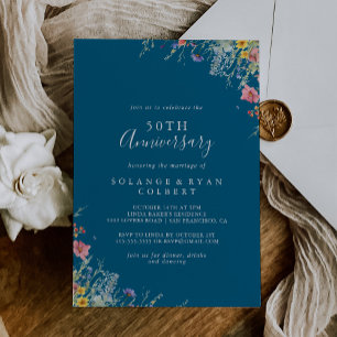 Invitation Botanique Prairie Rustique 50e Anniversaire de Mar