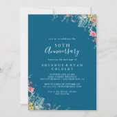 Invitation Botanique Prairie Rustique 50e Anniversaire de Mar (Devant)