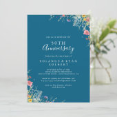 Invitation Botanique Prairie Rustique 50e Anniversaire de Mar (Debout devant)