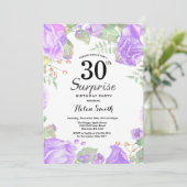 Invitation Botanique Purple Floral Surprise 30e anniversaire (Debout devant)
