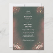 Invitation Botanique Romantique Rouge Clair Vert (Devant)