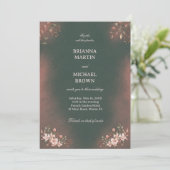 Invitation Botanique Romantique Rouge Clair Vert (Debout devant)