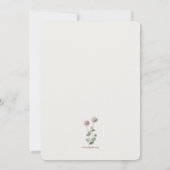 Invitation Botanique rose (Dos)