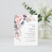 Invitation Botanique rose 75e anniversaire fleurie (Debout devant)