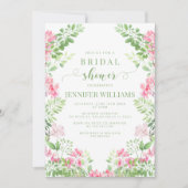 Invitation Botanique Rose Chaud Floral Douche nupt (Devant)