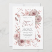 Invitation Botanique rose floral élégant classique (Devant)