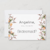 Invitation Botanique rose orangé fleurs d'été Bridesmaid (Devant)