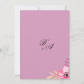 Invitation Botanique rose orangé fleurs Mariage (Dos)