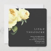 Invitation Botanique | rose Vintage gris jaune Mariage (Devant)