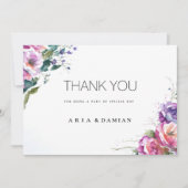 Invitation Botanique rose violet corail vert flore Merci (Devant)