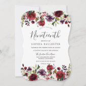 Invitation Botanique rouge de Bourgogne 19e fête d'anniversai (Devant)