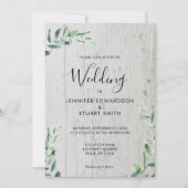 Invitation Botanique rustique aquarelle feuille mariage (Devant)