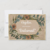 Invitation Botanique rustique boisée florale Bridesmaid (Devant)
