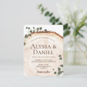 Invitation Botanique Rustique Eucalyptus sur Mariage de bois (Debout devant)