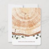 Invitation Botanique Rustique Eucalyptus sur Mariage de bois (Dos)