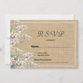 Invitation Botanique rustique ivoire rose menthe fleurie RSVP (Devant)
